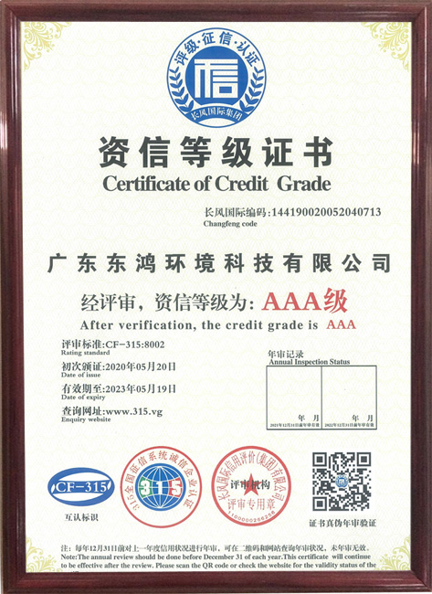 AAA資信等級證書